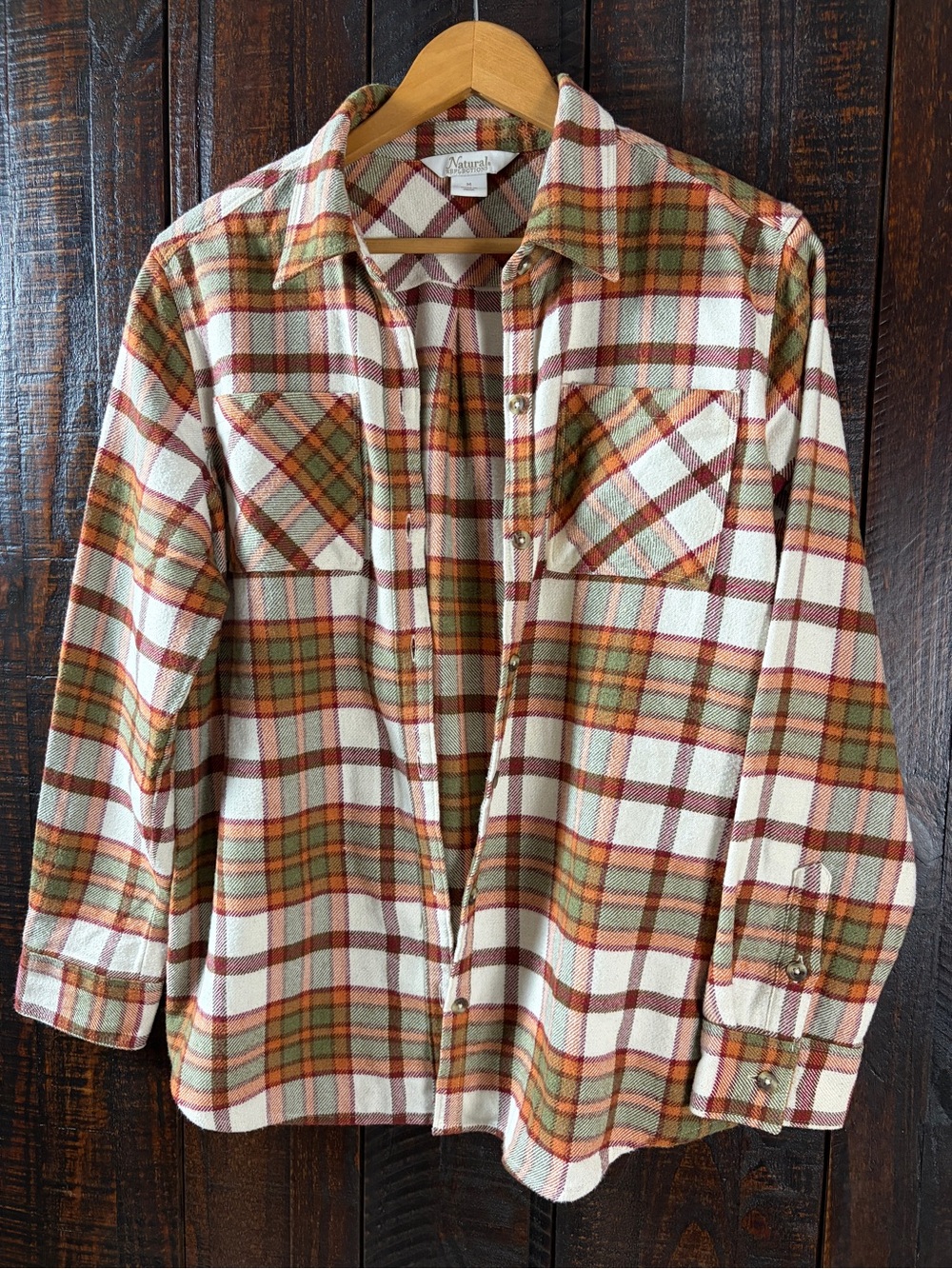 Women's Flannel Shirt Fall Colors Comfy Button Down Medium